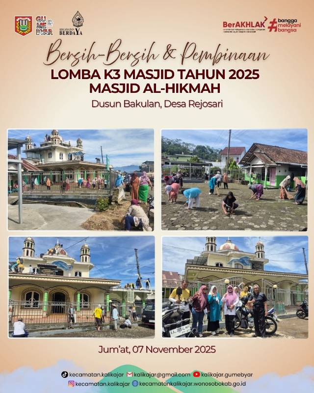 Gotong Royong Bersih-Bersih dan Pembinaan Masjid Al-Hikmah di Dusun Bakulan